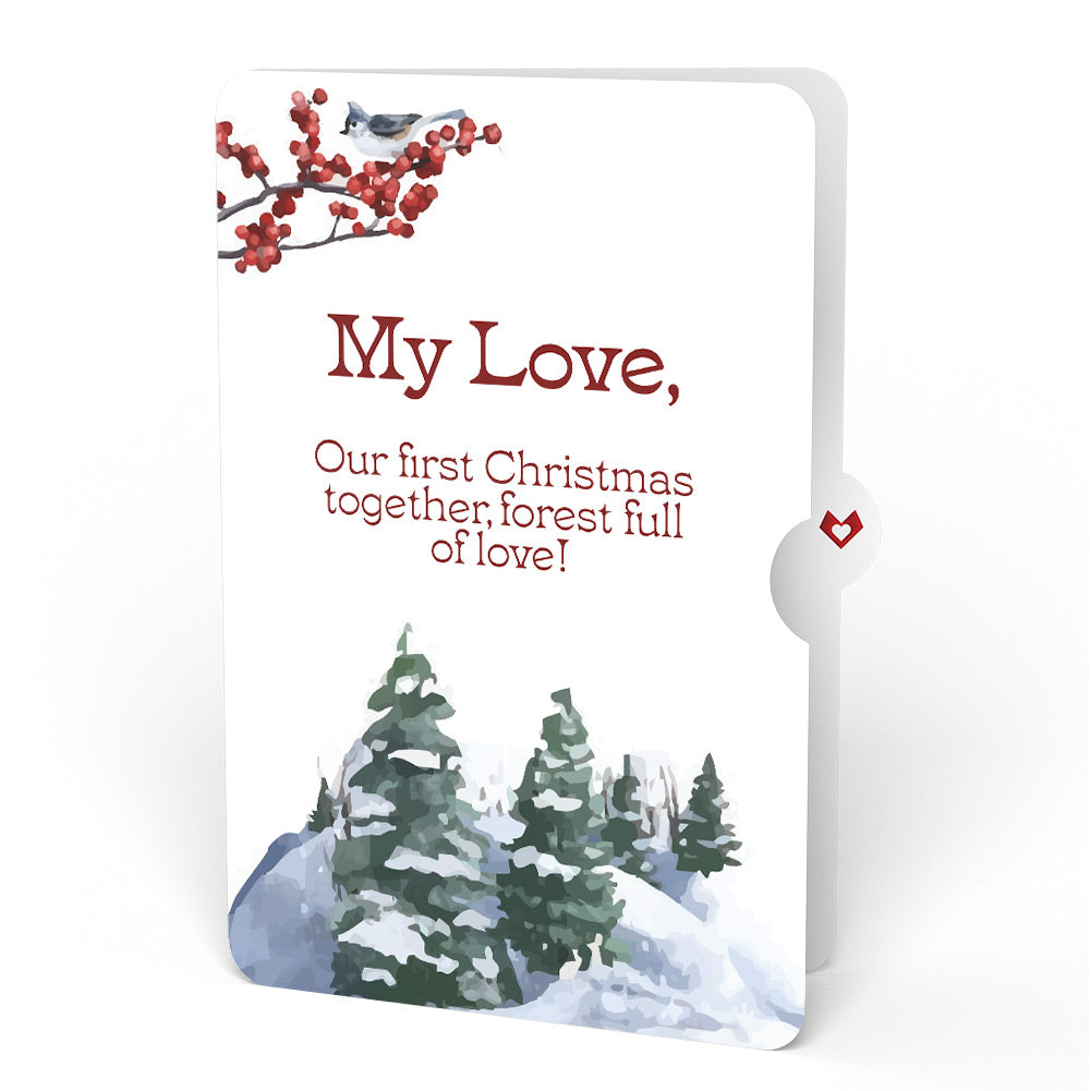Winter Chickadees First Christmas Pop-Up Card and Sentiment Set for Partner