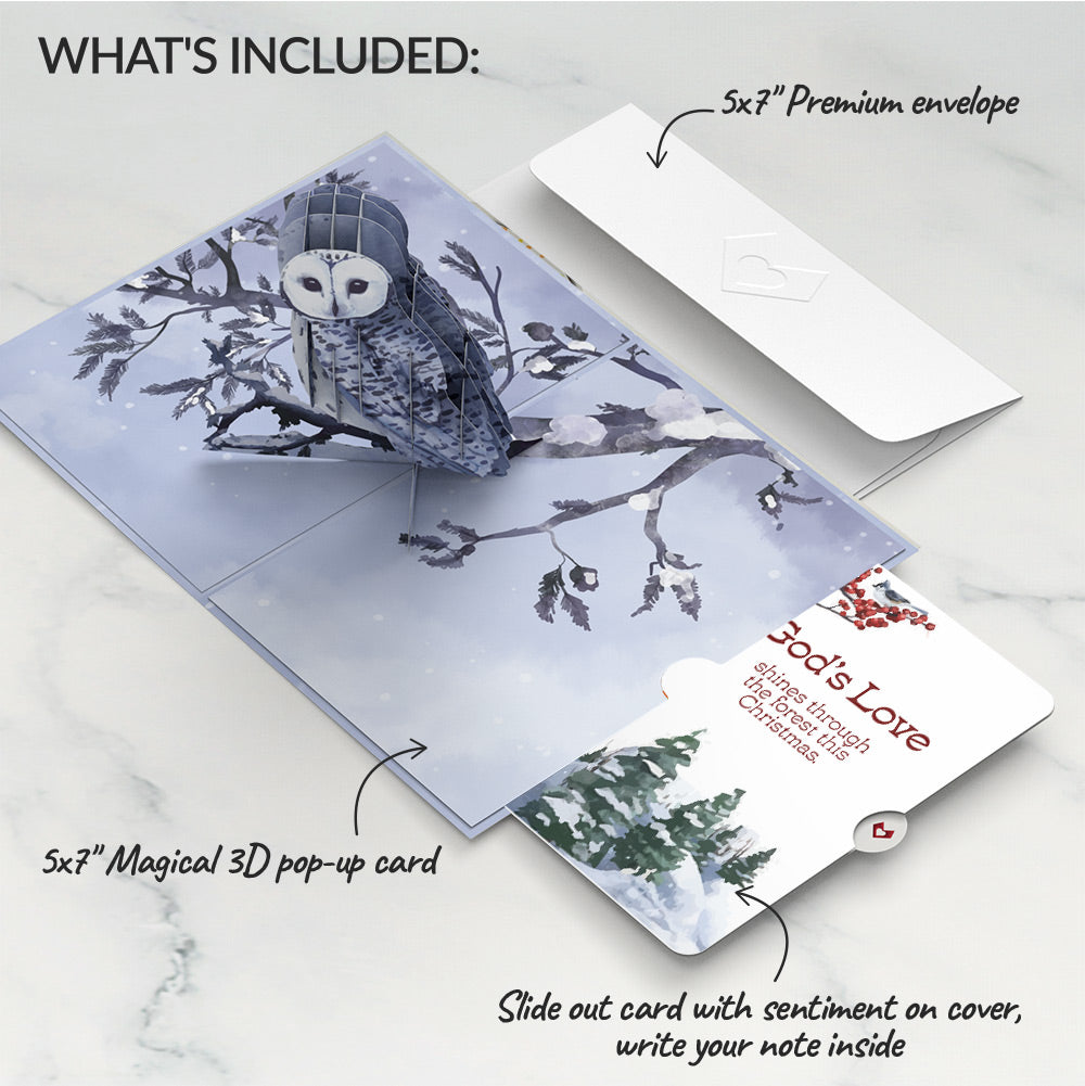 Snowy Owl Christmas Pop-Up Card and God's Love Sentiment Set