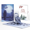 Snowy Owl Winter Pop-Up Card and Sentiment Set for Friend
