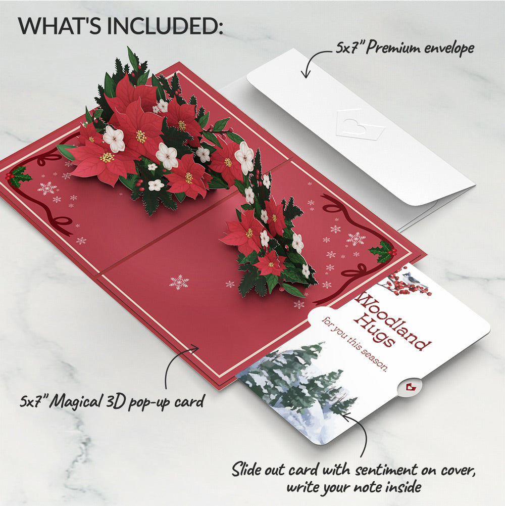 Poinsettia & Pine Winter Pop-Up Card and Sentiment Set
