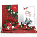 Poinsettia & Pine Christmas Pop-Up Card and Warm Woodland Sentiment Set