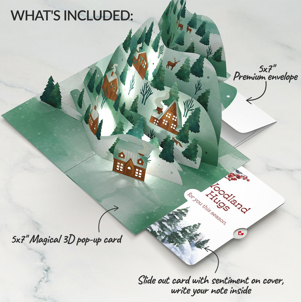 Winter Wishes Mountain Village Light-Up Pop-Up Card and Sentiment Set