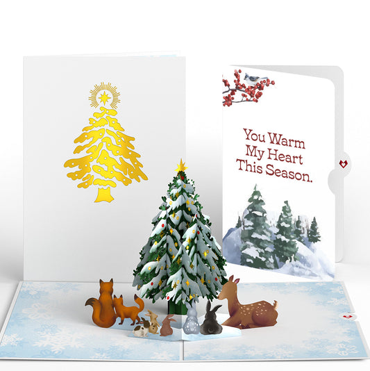 Woodland White Christmas Pop-Up Card and Snowy Forest Love Sentiment Set