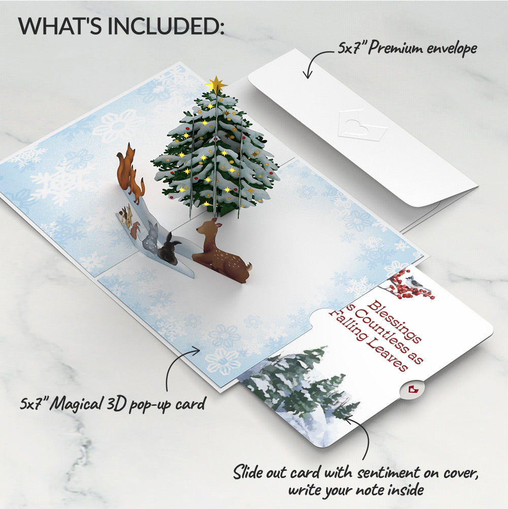 Woodland White Christmas Pop-Up Card and Countless Blessings Sentiment Set