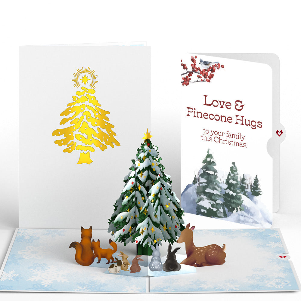 Woodland White Christmas Pop-Up Card and Sentiment Set for Family