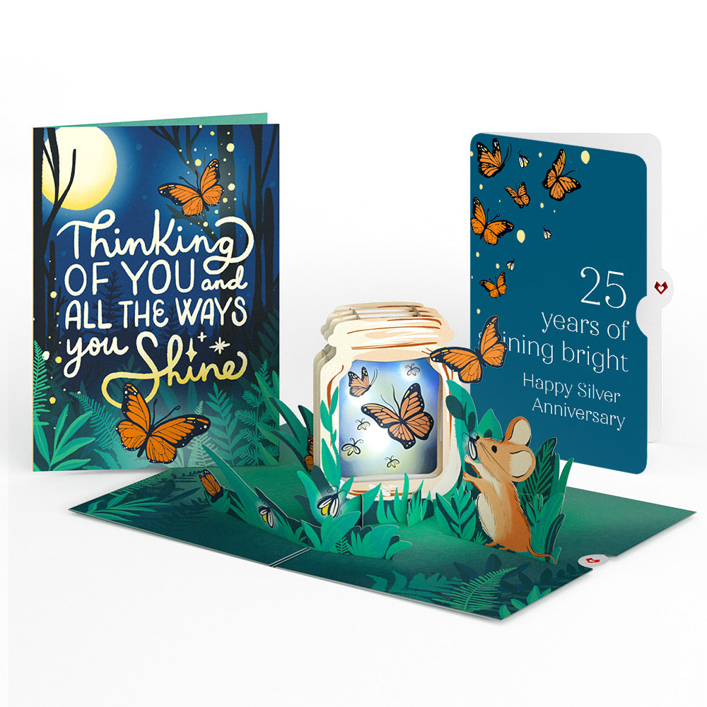 Thinking of You Butterfly Jar 25th Anniversary Light-Up Pop-Up Card and Sentiment Set