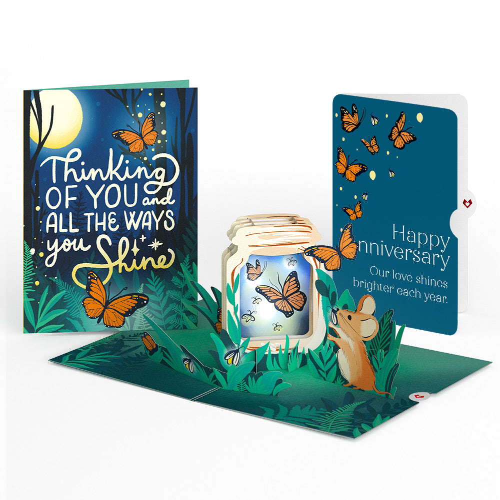 Thinking of You Butterfly Jar Anniversary Light-Up Pop-Up Card and Sentiment Set