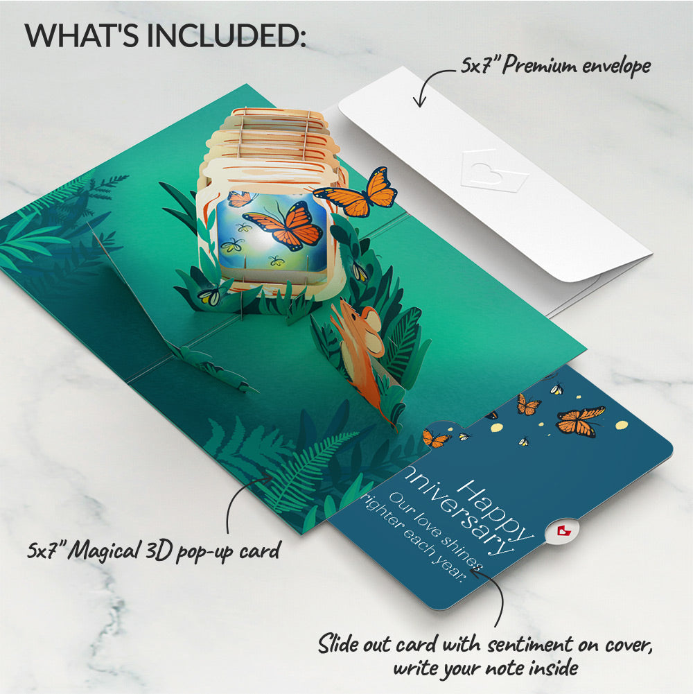 Thinking of You Butterfly Jar Anniversary Light-Up Pop-Up Card and Sentiment Set