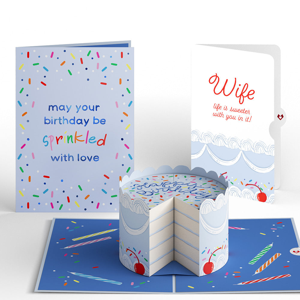 Sprinkled with Love Birthday Cake Pop-Up Card and Sentiment Set for Wife