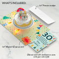 Happy 30th Birthday Confetti Cake Music and Lights Pop-Up Card and Sentiment Set