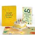 Happy 40th Birthday Confetti Cake Music and Lights Pop-Up Card and Sentiment Set