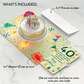 Happy 40th Birthday Confetti Cake Music and Lights Pop-Up Card and Sentiment Set