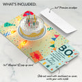 Happy 80th Birthday Confetti Cake Music and Lights Pop-Up Card and Sentiment Set