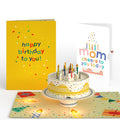 Happy Birthday Confetti Cake Music and Lights Pop-Up Card and Sentiment Set for Mom