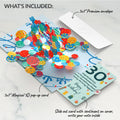 Happy 30th Birthday Balloons Music and Lights Pop-Up Card and Sentiment Set