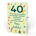 Happy 40th Birthday Balloons Music and Lights Pop-Up Card and Sentiment Set