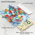 Happy 50th Birthday Balloons Music and Lights Pop-Up Card and Sentiment Set