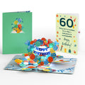 Happy 60th Birthday Balloons Music and Lights Pop-Up Card and Sentiment Set