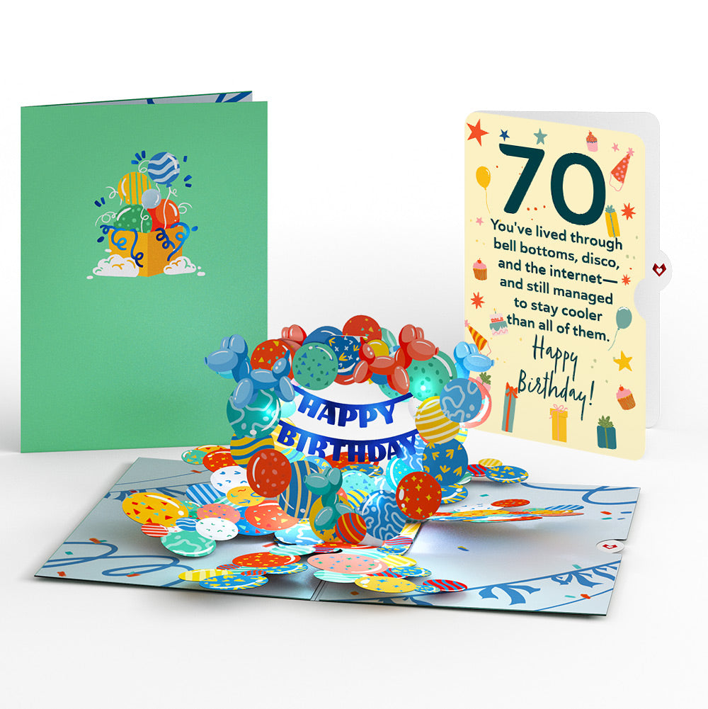 Woodland 70th  Birthday Party Bouquet and Sentiment Set