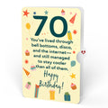 Happy 70th Birthday Balloons Music and Lights Pop-Up Card and Sentiment Set