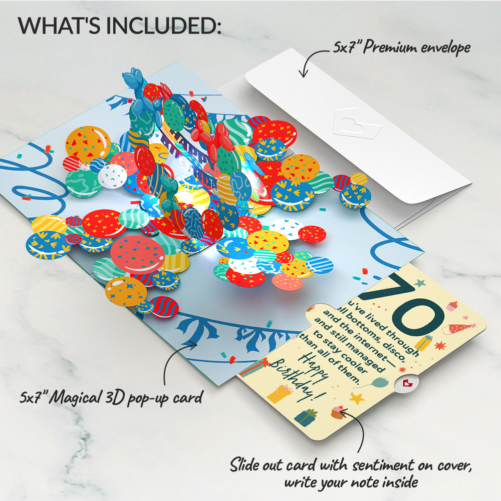 Woodland 70th  Birthday Party Bouquet and Sentiment Set