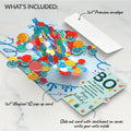 Happy 80th Birthday Balloons Music and Lights Pop-Up Card and Sentiment Set