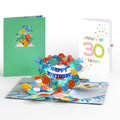 Happy 30th Birthday Balloons Music and Lights Pop-Up Card and Confetti Cake Sentiment Set