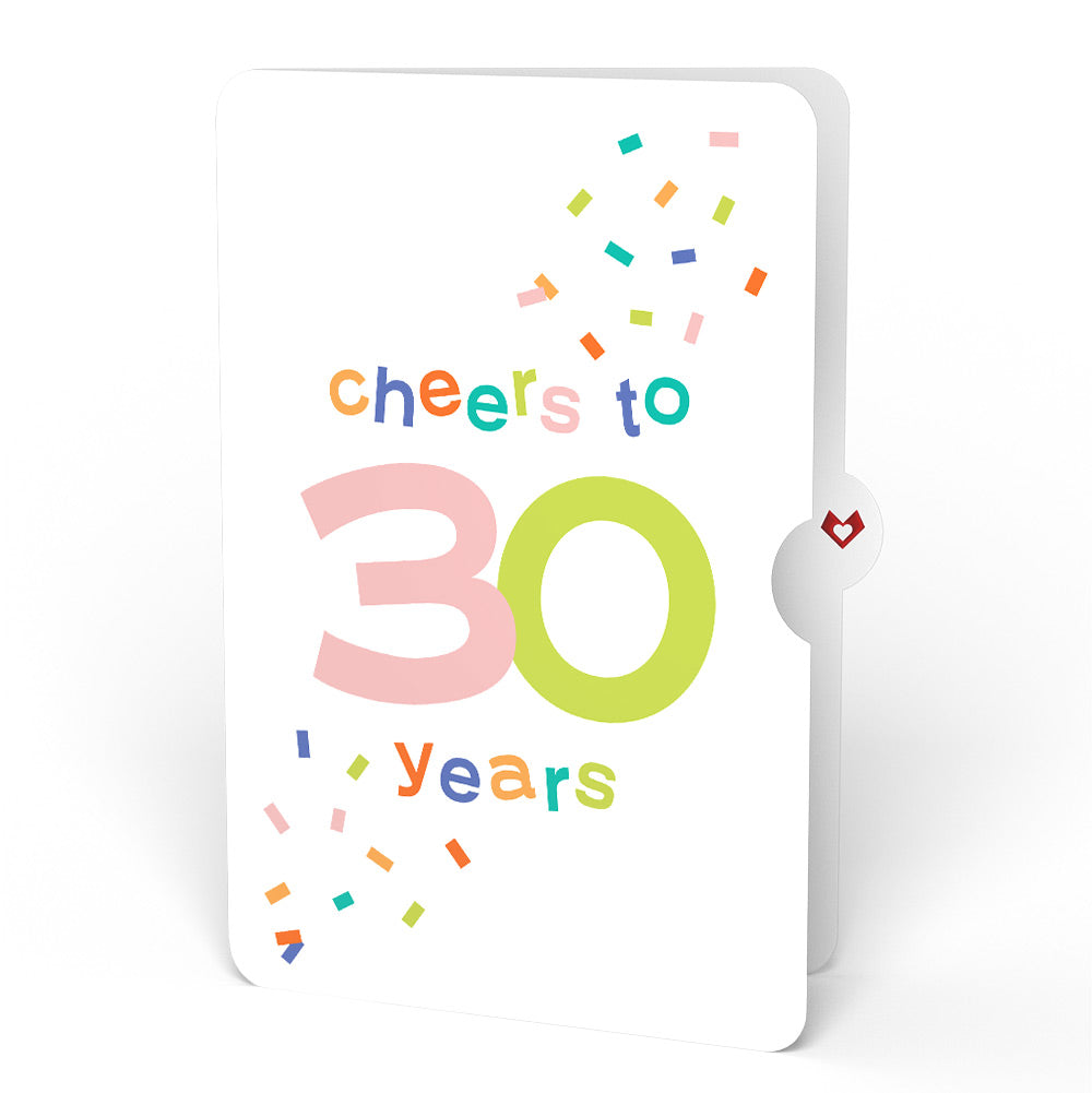 Happy 30th Birthday Balloons Music and Lights Pop-Up Card and Confetti Cake Sentiment Set
