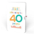Happy 40th Birthday Balloons Music and Lights Pop-Up Card and Confetti Cake Sentiment Set