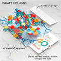 Happy 40th Birthday Balloons Music and Lights Pop-Up Card and Confetti Cake Sentiment Set