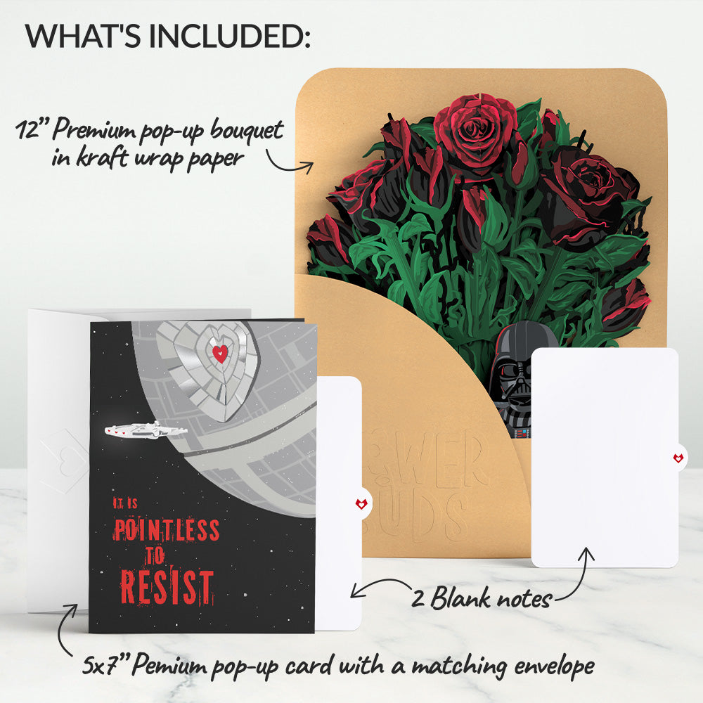 Star Wars™ Darth Vader™ Be Mine Pop-Up Card & Flower Buds Bouquet Bundle