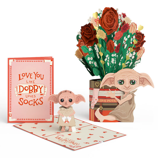 Harry Potter™ Dobby™ Valentine’s Day Pop-Up Card & Flower Buds Bouquet Bundle