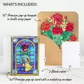 Disney’s Beauty and the Beast Suncatcher Card & Flower Buds Bouquet Bundle