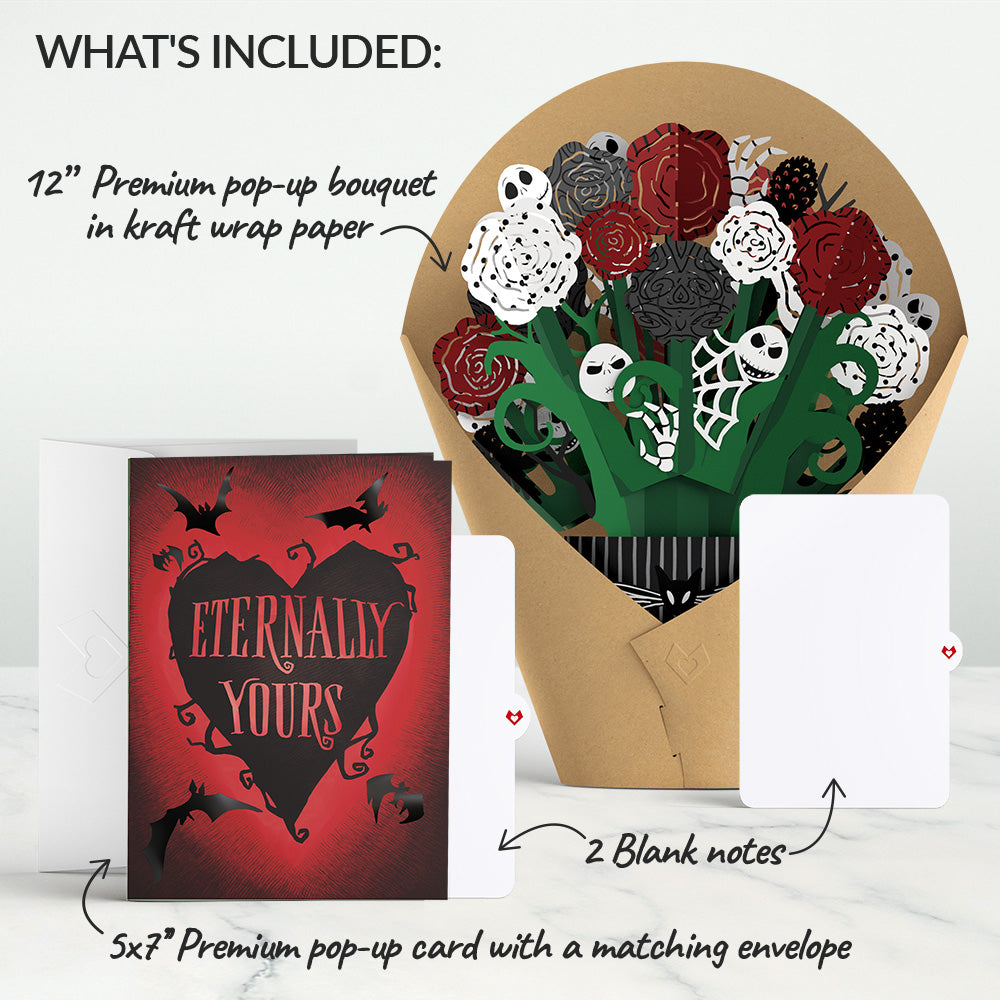 Disney Tim Burton’s The Nightmare Before Christmas Eternally Yours Pop-Up Card & Bouquet Bundle