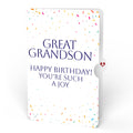 Wishing You a Happy Birthday Music and Lights Pop-Up Card and Sentiment Set for Great Grandson