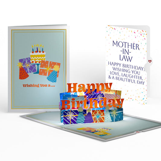 Wishing You a Happy Birthday Music and Lights Pop-Up Card and Sentiment Set for Mother-in-law