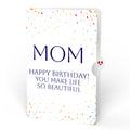 Happy Birthday Confetti Cake Music and Lights Pop-Up Card and Beautiful Life Sentiment Set for Mom