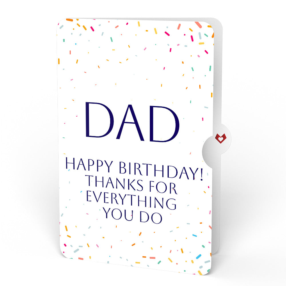 Happy Birthday Confetti Cake Music and Lights Pop-Up Card and Sentiment Set for Dad