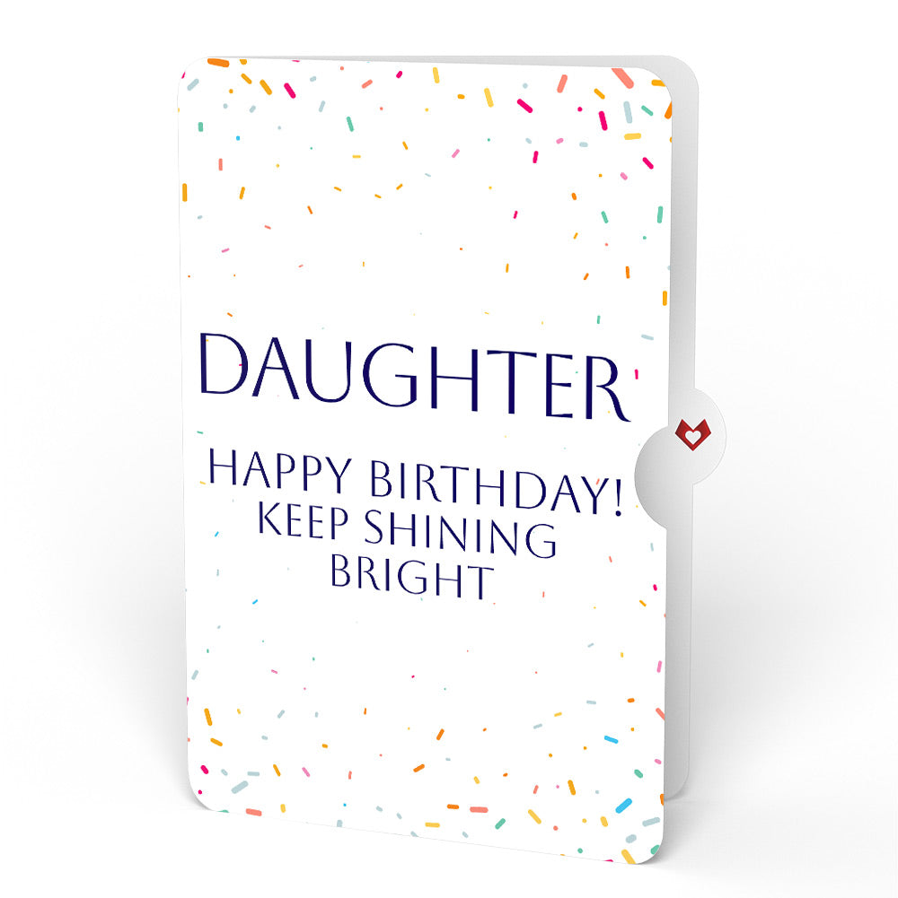 Happy Birthday Confetti Cake Music and Lights Pop-Up Card and Sentiment Set for Daughter
