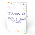 Happy Birthday Confetti Cake Music and Lights Pop-Up Card and Sentiment Set for Grandson