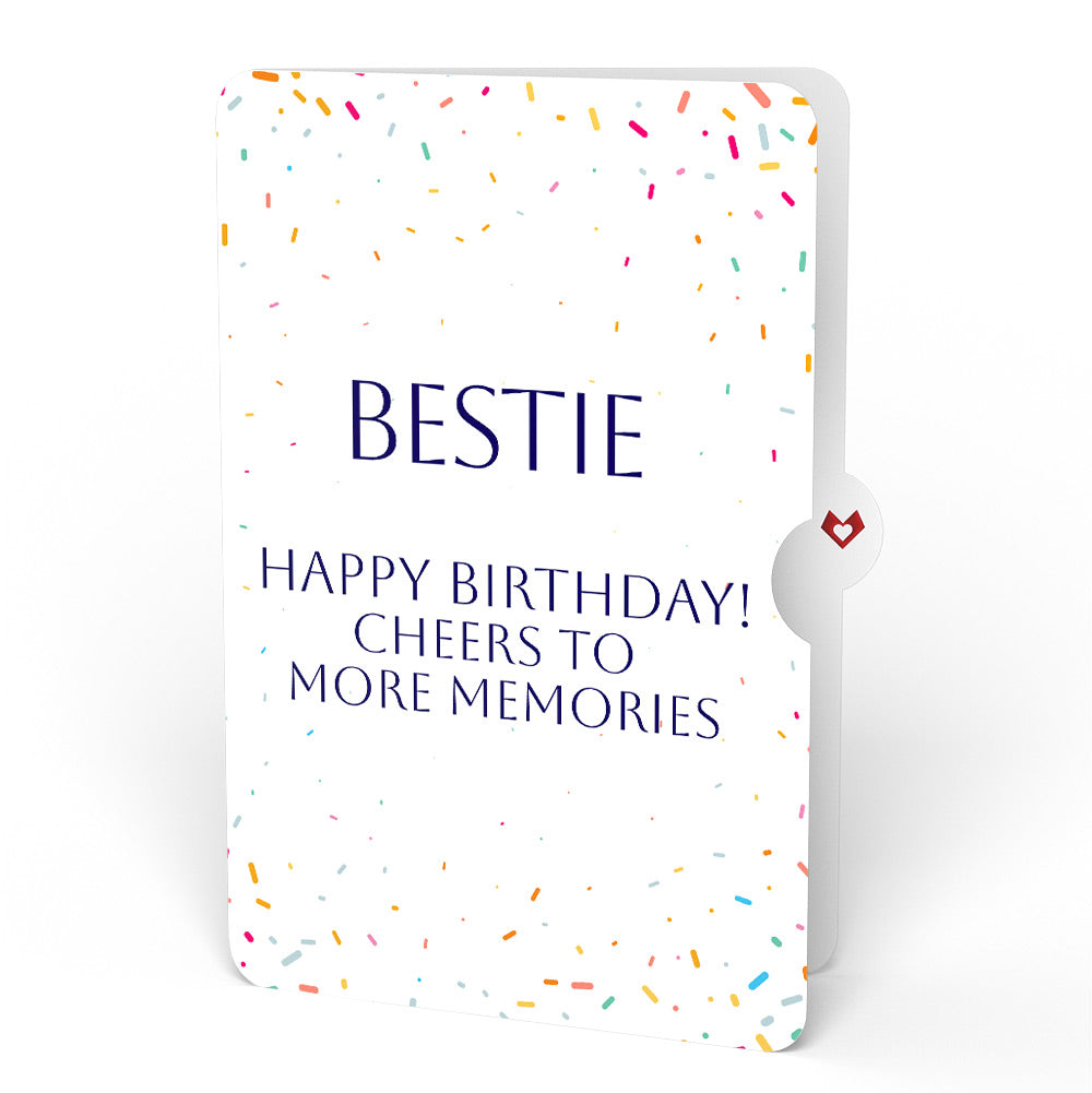 Happy Birthday Confetti Cake Music and Lights Pop-Up Card and Sentiment Set for Bestie