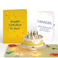 Happy Birthday Confetti Cake Music and Lights Pop-Up Card and Sentiment Set for Grandpa