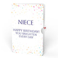 Happy Birthday Confetti Cake Music and Lights Pop-Up Card and Sentiment Set for Niece