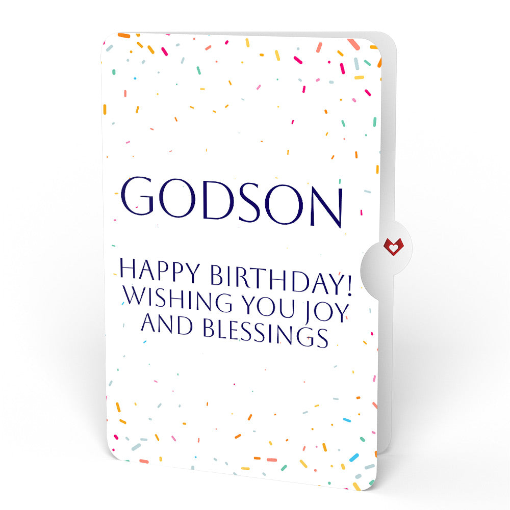 Happy Birthday Confetti Cake Music and Lights Pop-Up Card and Sentiment Set for Godson