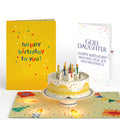 Happy Birthday Confetti Cake Music and Lights Pop-Up Card and Sentiment Set for Goddaughter