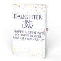 Happy Birthday Confetti Cake Music and Lights Pop-Up Card and Sentiment Set for Daughter-in-law