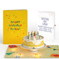 Happy Birthday Confetti Cake Music and Lights Pop-Up Card and Sentiment Set for Sister-in-law
