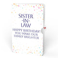 Happy Birthday Confetti Cake Music and Lights Pop-Up Card and Sentiment Set for Sister-in-law