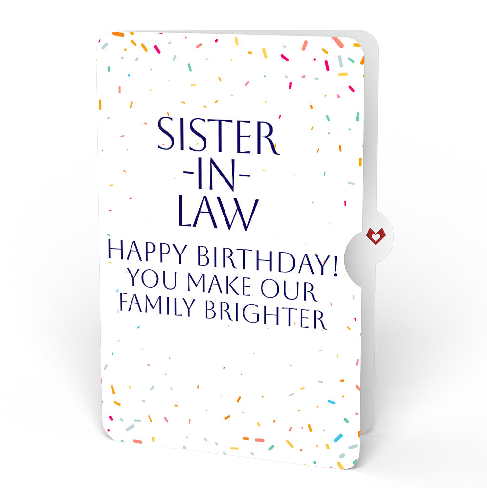 Happy Birthday Confetti Cake Music and Lights Pop-Up Card and Sentiment Set for Sister-in-law