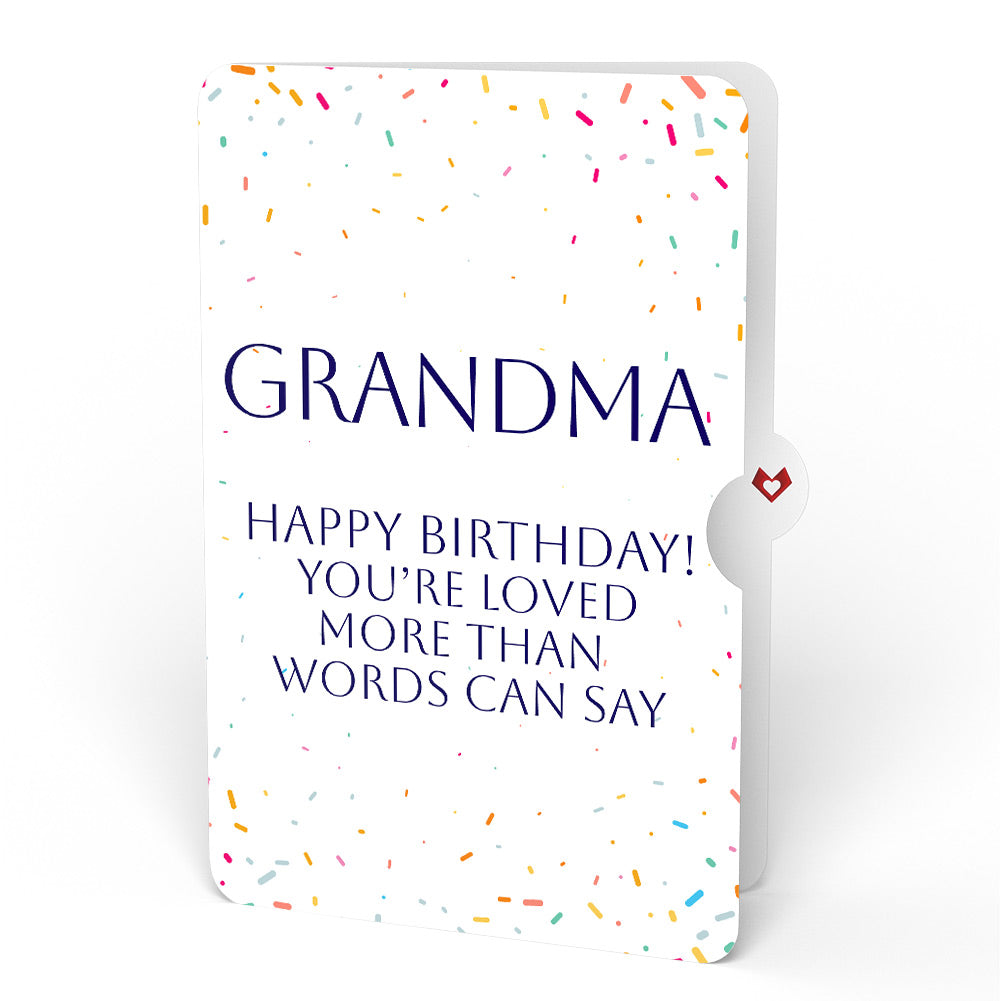 Happy Birthday Balloons Music and Lights Pop-Up Card and Loved More Than Words Sentiment Set for Grandma